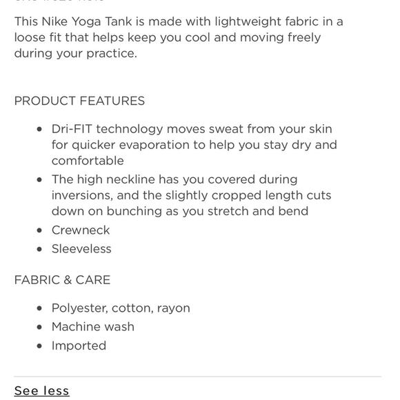 NEW Nike Tank Top Yoga Black Crochet Trim Dri-Fit Loose Fit Women's Size Large - Picture 10 of 10